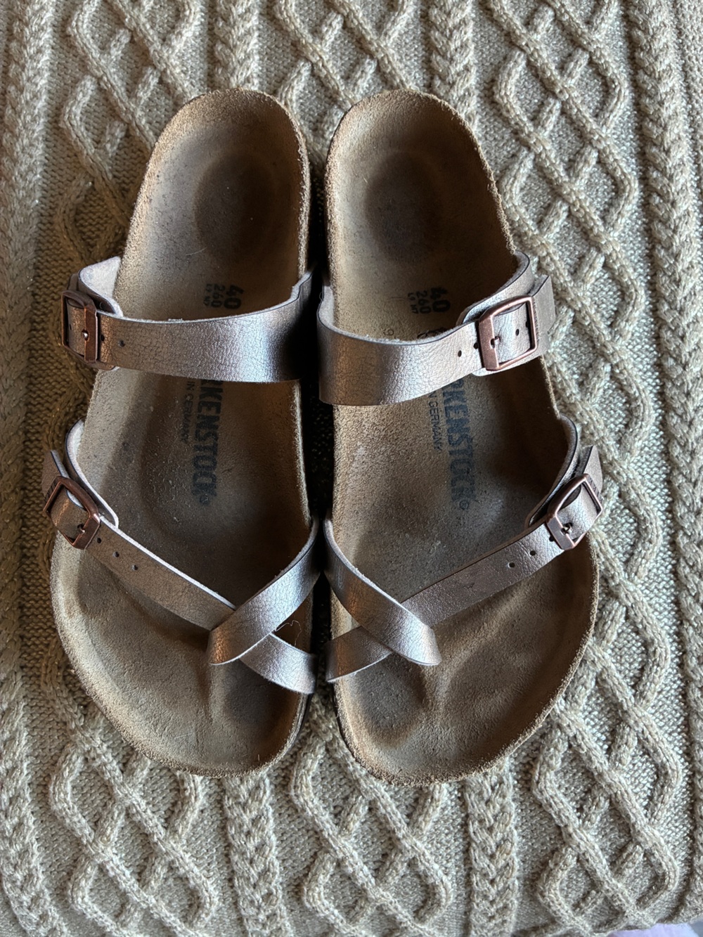 Birkenstock Kids Metallic Bronze Strappy Sandals